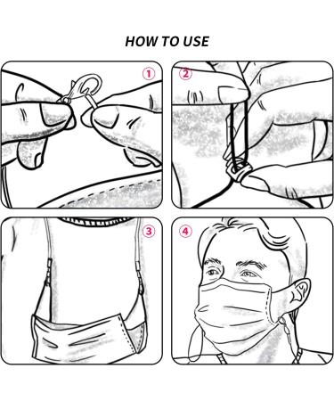 12-Piece Elastic Mask Chain - Adjustable Mouth Protection Holder for Kids & Adults (Black) | International Shipping Available - Buy Online on GoSupps.com