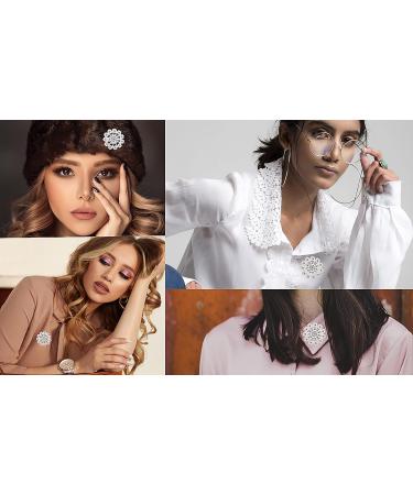 Hiceeden Lot of 24 Clear Crystal Silver Rhinestone Brooches - Bridal Wedding Bouquet Kit & DIY Decoration Gift - Buy Online on GoSupps.com