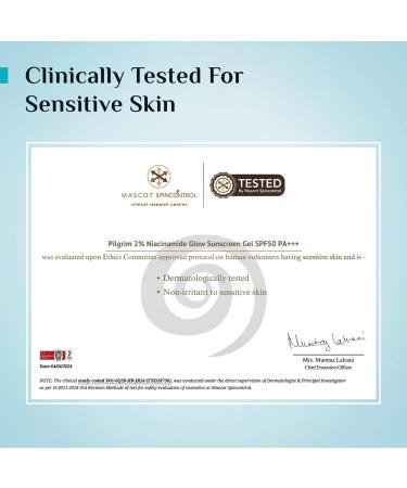 Pilgrim 2% Niacinamide Gel Sunscreen SPF 50+ PA++++ | Lightweight Broad Spectrum UV Protection for Face | Non-Greasy Fast Absorbing Daily Sunscreen | 1.76 Oz (50g) - Buy Online on GoSupps.com