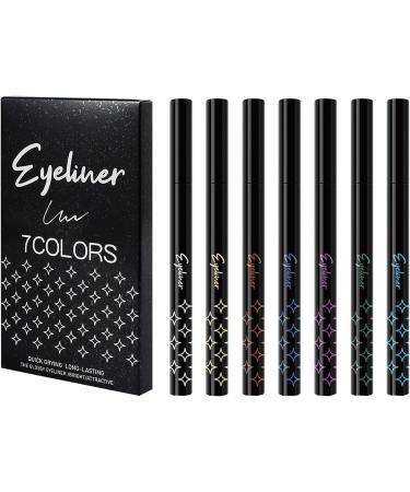  Vibhgtf Eyeshadow pencil - Shimmering eyeliner colorful pearlescent pencil long-lasting makeup | Set of 7 eyebrow and eyeliner pencils with glitter for home events and travel - Buy Online on GoSupps.com