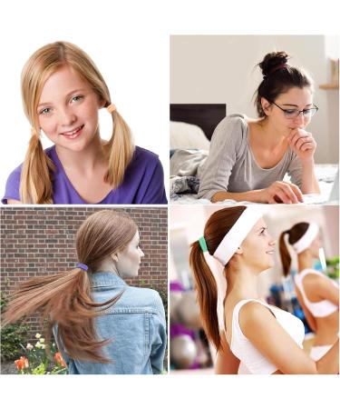 EnixwH 100 Pieces Elastic Hair Ties Girl's Hair Elastic Mini Colorful Ponytail Ties Multicoloured Hair Bands for Girls for Women Men and Children - Buy Online on GoSupps.com