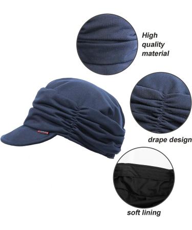 ColorSun Women's Soft Cotton Newsboy Cabbie Cap Beret Hat in Navy Blue - Stylish Painter Visor Baseball Cap - Buy Online on GoSupps.com