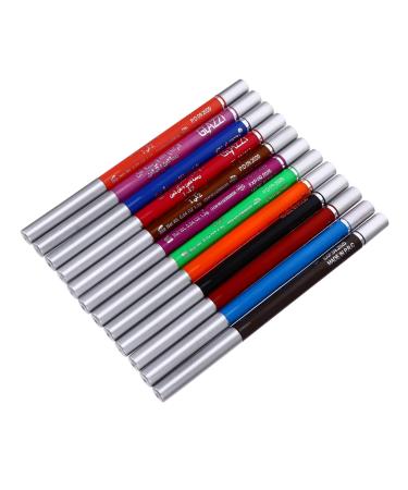 FOYTOKI 12 Pcs 1 Set Shadow Set Professional Eyeliner Pens Eye Liner Sharpeners Colorful Plastic