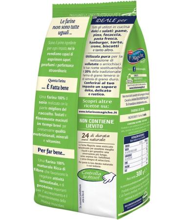 6x Lo Conte le farine magiche Farina di Soia soy flour rich in fiber ideal for bread pizza creams and cake pack of 300 g - Buy Online on GoSupps.com