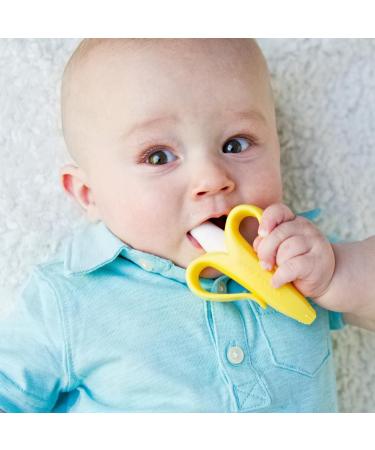 Baby Banana Yellow Infant Toothbrush | Made in USA | Teether for Oral Hygiene | Easy-to-Hold for Babies & Toddlers - Buy Online on GoSupps.com