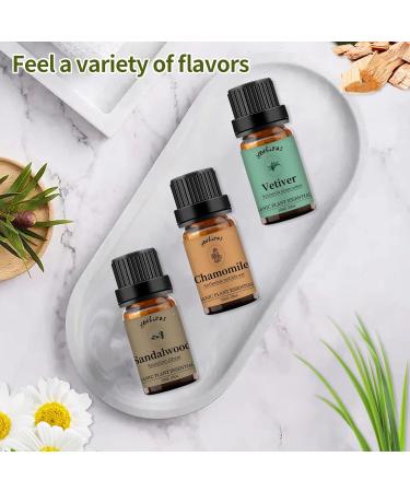 Chamomile Sandalwood Vetiver Essential Oils Set 100% Pure Premium Grade Natural Fragrance Oil Gift kit for Diffusers Home Care Candle Making Fragrance Aromatherapy Humidifiers Chamomile + Sandalwood + Vetiver 10.00 ml (Pack of 3) - Buy Online on GoSupps.com