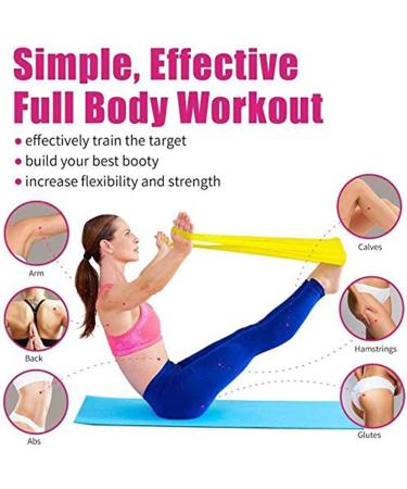 Buy Resistance Bands - 2m Professional Latex Elastic for Home & Gym | Upper & Lower Body Training Physical Therapy Yoga & Pilates - Yellow/Pink - Buy Online on GoSupps.com