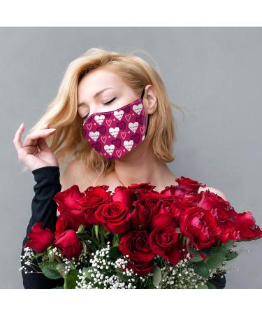 ZQP Face Cloth for Unisex Adults Romantic Pink Heart Stones On Black Background Love Valentines Day Theme Cold Mouth Dustproof Double Protection - Buy Online on GoSupps.com