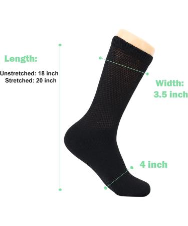 Diabetic Loose Fit Non-Binding Crew Socks - Full Cushioned Cotton (13-15 Black, 6 Pairs) - Buy Online on GoSupps.com