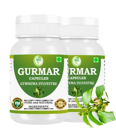 Morsan Healthcare Gurmar (Gymnema sylvestre) Capsules 500mg | 60 Vegan Capsules | Natural Himalayan Extract | Pure Herbal Supplement | Traditional Ayurvedic Herb | Plant-Based | Pack of 2