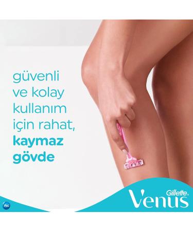 Simply Venus 3 Blade Disposable Razors with Moisture Rich Strip 4 Count (1 Pack) - Buy Online on GoSupps.com