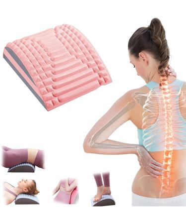 Neck and back extensor neck and back extensor posture correction lumbar spine stretcher for relieving pain in the lower back adjustable sciatica-pain relief device under pink