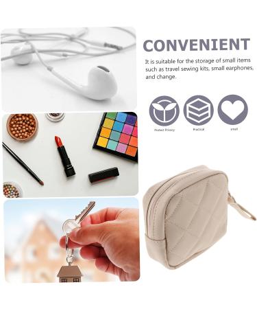 Lurrose Leather Bracers Daily Use Period Bag Napkin Organizer Beige 13x13cm - Buy Online on GoSupps.com