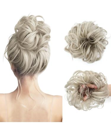 Vlasy Messy Bun Hair Piece for Women Curly Wavy Hair Scrunchies Bun Extensions Hairpieces Synthetic Hair Chignons Accessories Updo for Girls(111# 35g) 35g 111#