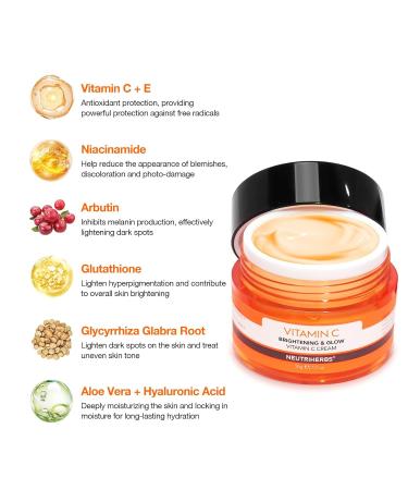 Neutriherbs Vitamin C Face Cream - Day & Night Moisturizer for Soft Smooth Skin | 1.7oz #1 Vitamin C Cream - Buy Online on GoSupps.com