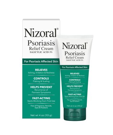 Nizoral Psoriasis Relief Cream- Relieves Itching Irritation & Redness and Controls Flaking and Scaling with Maximum Strength Medicine (Salicylic Acid 3%) 4 Fl Oz 4 Fl Oz (Pack of 1)