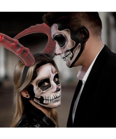 Housoutil Demon Horn Headband Halloween Devil Horns Gothic Black Devil Horns Halloween Cosplay Ox Horn Hair Accessories for Women Men Kid - Buy Online on GoSupps.com