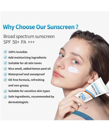 Kriloneal Face Sunscreen Lotion SPF 50 - Broad Spectrum Facial Sunscreen for Sensitive Skin - Non-Greasy, Moisturizing Formula - Daily Use SPF Protection (1.7 fl oz) - Buy Online on GoSupps.com