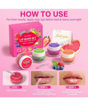 Lip Mask Set Lip Care Gift for Teen Girls & Women Overnight Lip Mask Hydrating & Moisturizing Valentine's Day Gifts for Her Wife Girlfriend Lip Sleeping Mask Repair Dry Flaky Lips Lip Treatment - Buy Online on GoSupps.com