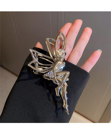 Rhinestone Fairy Girl Hair Claw Clips Set - Non-slip Hair Accessories in Silver & Gold (2PCS) - Buy Online on GoSupps.com