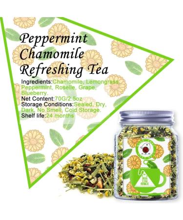 Plant Gift Peppermint Chamomile Refreshing Tea and Chamomile Lemongrass Peppermint Roselle Grape Blueberry 100% Natural Health tea Herbal Tea Loose Leaf NATURAL 70G / 2.5oz - Buy Online on GoSupps.com