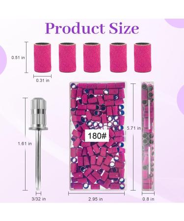 Pink Sanding Bands 100pcs 180 Grit for Nail Drill - Professional Fine Sanding Bands for Natural Nails - 3/32 Inch Nail Drill Bit Included - Buy Online on GoSupps.com