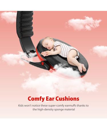 Dr.meter Children Ear Defenders | SNR 27dB Protective Earmuffs | Noise Blocking Ear muffs for Kids | Adjustable Headband | Black+Red - Buy Online on GoSupps.com