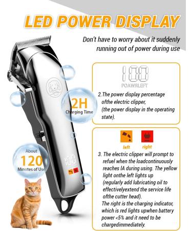 Dog Clippers Professional Dog Grooming Clippers for Thick Coats Hair Rechargeable Low Noise Cordless Pet Hair Trimmer Shaver Kit with Ceramic Blade LED Display Pet Cat Clippers for Dogs Cats - Buy Online on GoSupps.com
