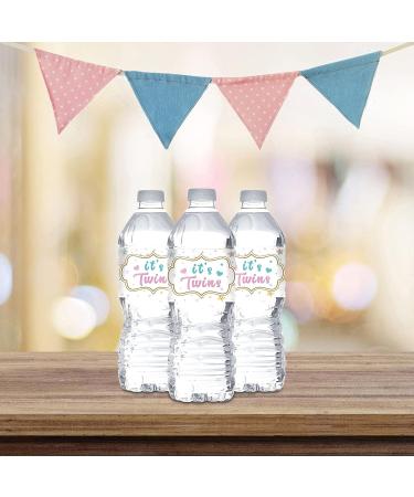 MonMon & Craft Twins Water Bottle Stickers - Baby Shower Party Supplies (Set of 32) - Buy Online on GoSupps.com