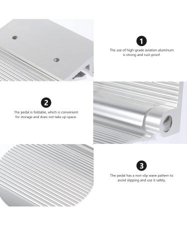 Frcolor Foldable Wall-Mounted Footrest - Aluminum Shoe Wash & Leg Support Pedal 15x10cm Silver for Bathroom Use - Buy Online on GoSupps.com