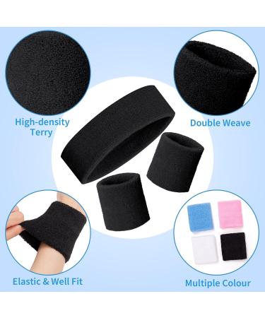 Becellen 3 Piece Sweatband Set - Sports Headband & Bracelet for Basketball - Unisex Exercise Gear - Black - Buy Online on GoSupps.com