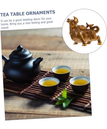 Zerodeko Brass Decor Tea Pet Cow Good Luck Miniature Ornament Office Desk Decor Ox Tea Figurines for Prosperity Statue Chinese Lucky Coins Ox Decor Cow Statue Animal Resin Lunar Calendar - Buy Online on GoSupps.com