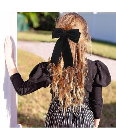 4PCS Velvet Hair Bows for Girls | Black Hair Bow Clips | Ribbon Bows Hair Accessories for Women, Girls, Toddlers, Infants - Buy Online on GoSupps.com