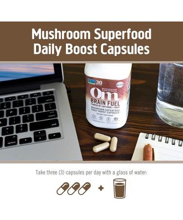 Om Mushroom Superfood Brain Fuel Capsules | Lion's Mane & Reishi, 90 Count for Mental Clarity - Buy Online on GoSupps.com