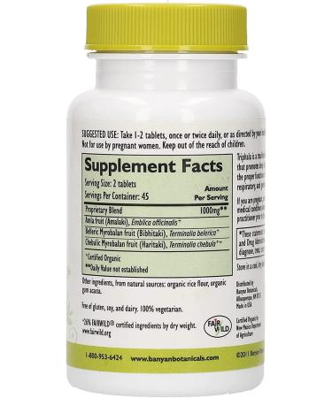 Banyan Botanicals Triphala - 90 Tablets | Natural Digestive Support & Detox - Buy Online on GoSupps.com