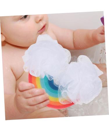 Housoutil 3pcs Rainbow Bath Sponge Set - Exfoliating Bath Balls & Facial Scrubbers for Infants & Adults - Colorful Shower Poufs for Soft Skin Care - Buy Online on GoSupps.com