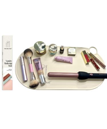 Heat Resistant Silicone Makeup Mat For Vanity Surface Protector Portable for Travel (Milky White)