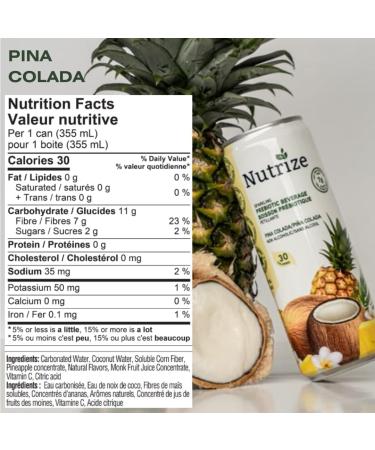 Nutrize Prebiotic Pina Colada Pack of 12: Vegan GMO-free High Fibre Plant-Based Gut Health & Digestion Support - Functional Beverage for a Healthier You - Buy Online on GoSupps.com