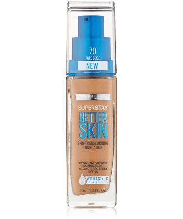 Maybelline New York Superstay Better Skin Foundation  Pure Beige  1 Fluid Ounce