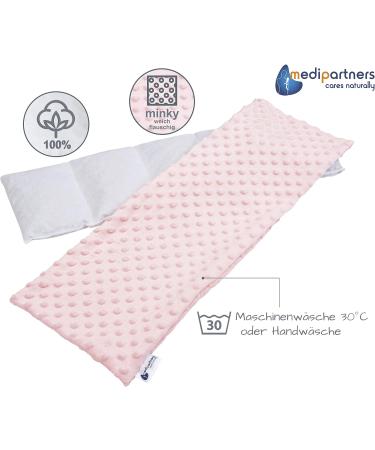 Medi Partners Cherry Core Pillow - 60x20cm 800g Eco-Friendly Minky 5 Chambers for Heat & Cold Therapy - Large Removable Cover in Light Pink - Buy Online on GoSupps.com
