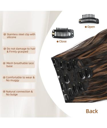 Fliace Clip in Hair Extensions 20 6pcs Dark Brown Balayage Highlights - Natural Blend Hairpieces - Buy Online on GoSupps.com