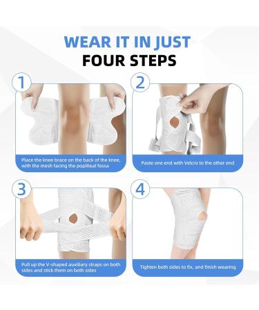 Knee Brace with Side Stabilizers - Professional Compression Sleeve for Men & Women | XL White for Workout Running & Fitness - Buy Online on GoSupps.com