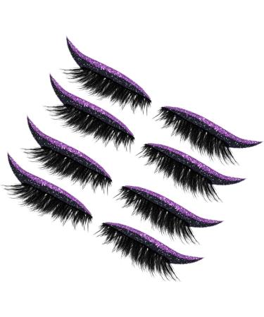 MWZBTG Fake eyelashes 4 Pairs SelfAdhesive Eyelash Strips Reusable Make Up Glue for Daily Use Party Travel Purple - Buy Online on GoSupps.com