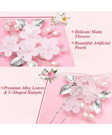 Melliex 5-Piece Wedding Hair Needles & Pearl Flowers | Silver Bridal Jewelry U-Shaped Hair Clips for Women & Girls - Buy Online on GoSupps.com