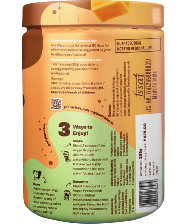 Buy Ori n#Nu ion 100% Natural Vegan Plant Protein Powder - Coffee Caramel Flavor 25g Protein Gluten & Dairy Free No Added Sugar 7 Servings - International Shipping Available - Buy Online on GoSupps.com