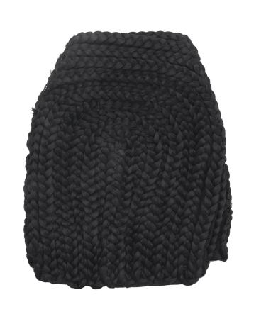 ADRIUO Super Elastic Cornrow Cap for Weave Crochet Braid Wig Caps for Making Wigs Weaving Braid Cap Wig Net Black Color 1Pc