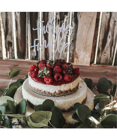 Rural Funny Finally Wedding Cake Topper for Bridal Shower Engagement Party Decoration Antique Wood - Buy Online on GoSupps.com