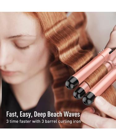 BESTOPE PRO 5-in-1 Waver Curling Iron Wand Set - Fast Heating Hair Crimper for All Hair Types - Apricot - Buy Online on GoSupps.com