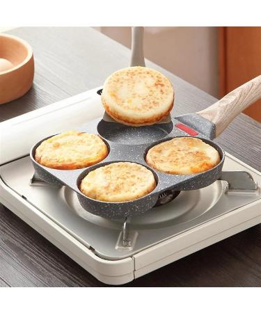 DELURA Saucepan Egg Frying Pan Multifunction Hamburger Steak Pan Wooden Handle Cooking Pan Cooking Utensils Pot - Buy Online on GoSupps.com