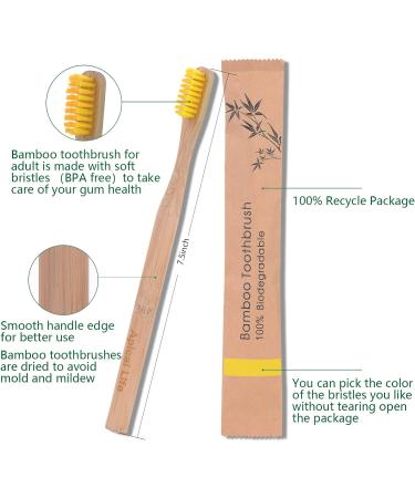 Apical Life Bamboo Toothbrush 20 Count - Biodegradable, Eco-Friendly, Organic Bamboo Charcoal, BPA Free, Medium Soft Bristles for Adults and Kids - Buy Online on GoSupps.com